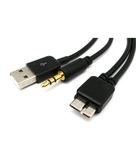 CONEXION USB 3.0 A USB + JACK 3,5mm STEREO