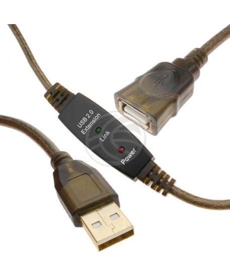 CONNEXION USB 2.0 MASCLE A - FEMELLA A 15m ACTIU