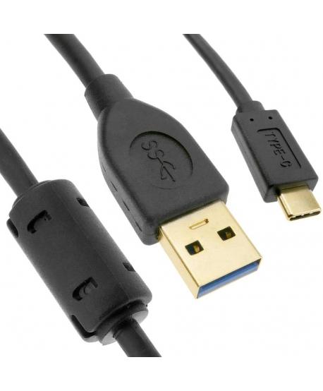 CONNEXIÓ USB-C 3.1 A USB-A 3.1 AMB FERRITES 5m