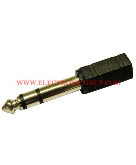 JACK ADAPTER 6.35mm ST MACHO - 3.5mm MACACO FÊMEA