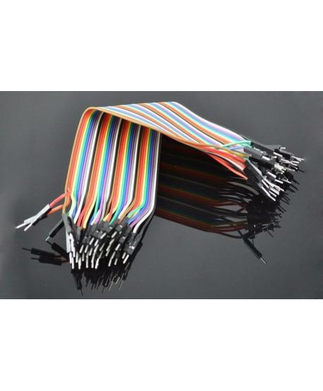 40 CABLES 20cm 2,54mm MASCLE-MASCLE PER ARDUINO