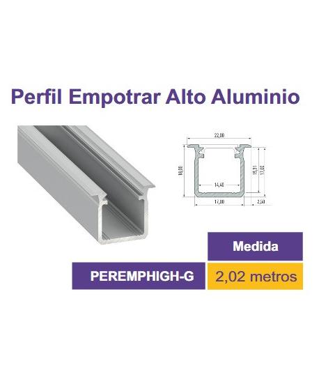 PERFIL ALUMINIO 2m 22x18mm EMPOTRAR PEREMPHIGH-G