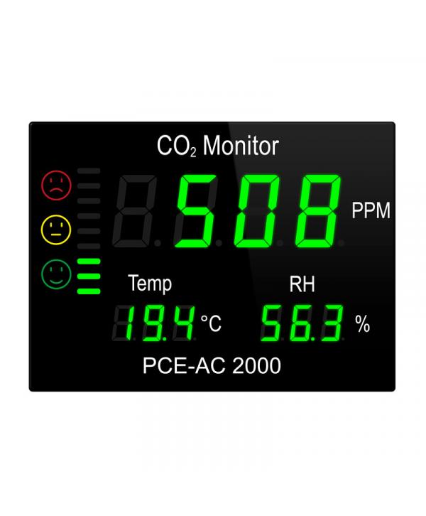WAND-CO2-MESSGERÄT MIT PCE-AC 2000 ALARM