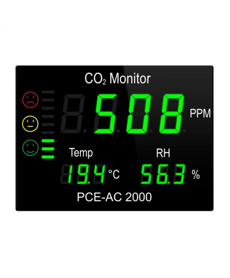 WAND-CO2-MESSGERÄT MIT PCE-AC 2000 ALARM