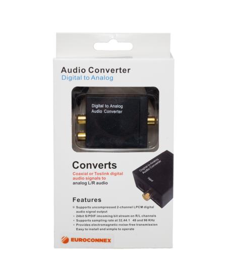 CONVERTIDOR AUDIO DIGITAL A ANALOGICO RCA+3,5mm