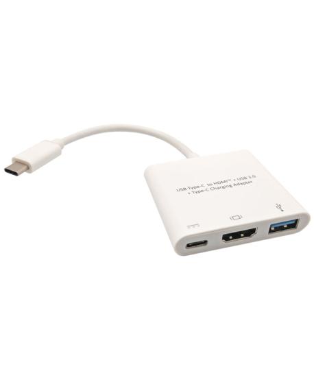 CONVERTIDOR USB-C A HDMI 4K + USB 3.0 + USB-C 0,15m