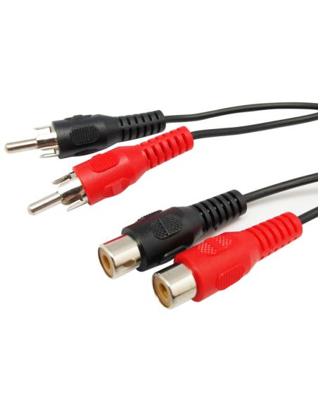 CONEXION 2 x RCA MACHO - 2 x RCA HEMBRA 5m