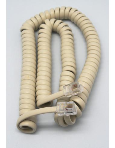CONEXION TELEFONO RIZADO 4P4C MARFIL 3,5m
