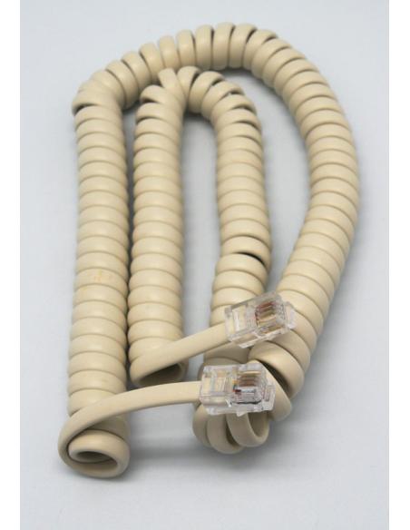 CONEXION TELEFONO RIZADO 4P4C MARFIL 3,5m