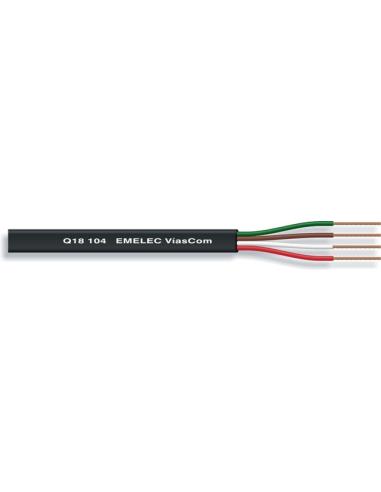 CABLE TELEFONICO PLANO 4 VIAS 4x28AWG NEGRO