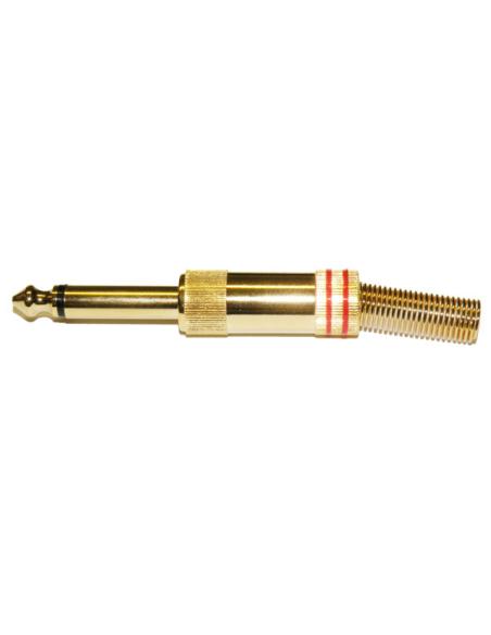 CONECTOR JACK MONO 6,35mm MACHO DORADO ROJO