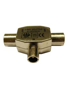 DISTRIBUIDOR COAXIAL TIPO "T" 1 MACHO-2 HEMBRAS