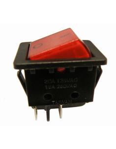 INTERRUPTOR LUMINOSO (DPST) ON-OFF 250V 10A ROJO