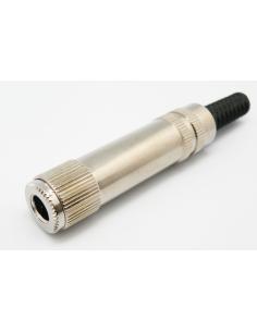 CONECTOR JACK ESTEREO 6,35mm HEMBRA METALICO NEGRO