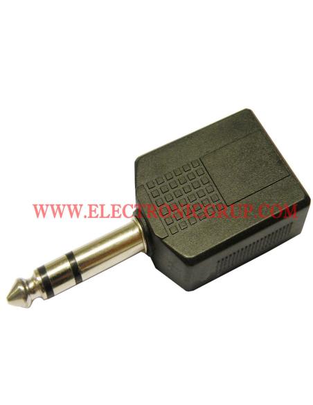 ADAPTADOR JACK 6,35 ST MACHO - 2 x 6,35 ST HEMBRA