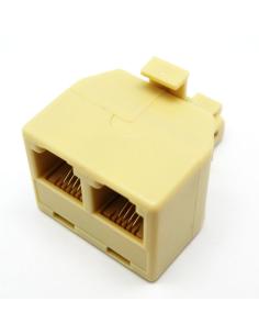 ADAPTADOR ''T'' MACHO- 2 HEMBRAS RJ11 6P4C