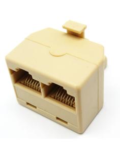ADAPTADOR ''T'' MACHO- 2 HEMBRAS RJ45 8P8C