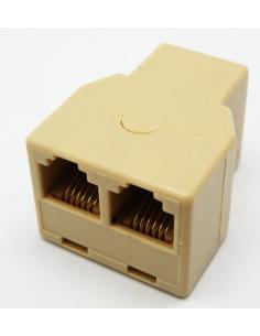 ADAPTADOR ''T'' HEMBRA - 2 HEMBRAS RJ11 6P4C