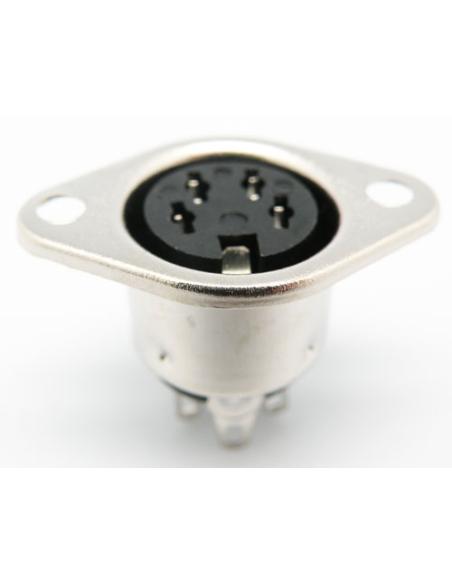 CONNECTEUR FEMELLE DIN CHÂSSIS MÉTALLIQUE 4P