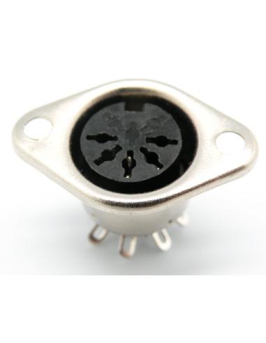 CONNECTEUR FEMELLE DIN CHÂSSIS MÉTALLIQUE 5P 180º