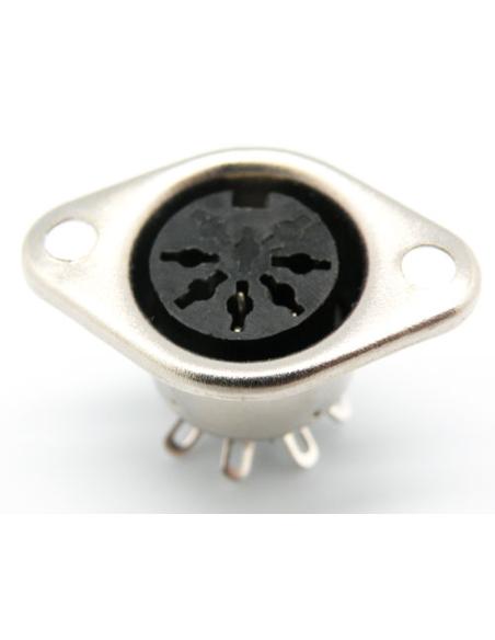 CONNECTEUR FEMELLE DIN CHÂSSIS MÉTALLIQUE 5P 180º