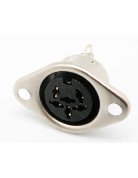 CONNECTEUR FEMELLE DIN CHÂSSIS MÉTALLIQUE 5P 240º