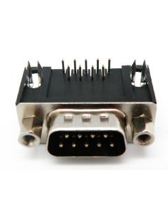 CONECTOR SUB-D DE9M ACODADO CHASIS P.C.B. 9,4mm