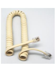 CONEXION RIZADA BASE-AURICULAR 4P4C 1.8m MARFIL