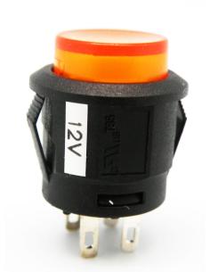 EIN-AUS-LICHTSCHALTER 4P 12V Ø15mm AMBER