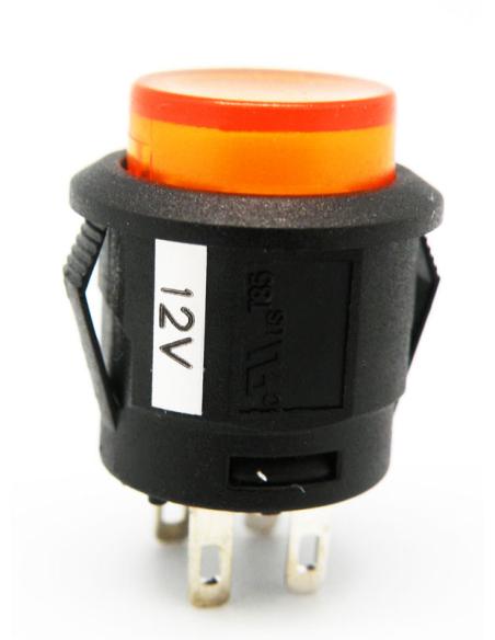 EIN-AUS-LICHTSCHALTER 4P 12V Ø15mm AMBER
