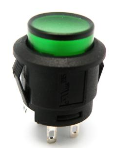 INTERRUPTOR LLUMINÓS ON-OFF 4P 12V Ø15mm VERD
