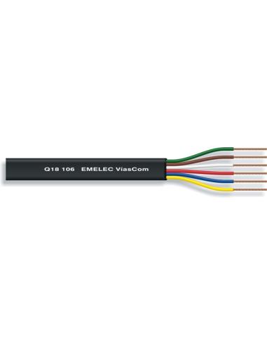 CABLE TELEFONICO PLANO 6 VIAS 6x28AWG NEGRO