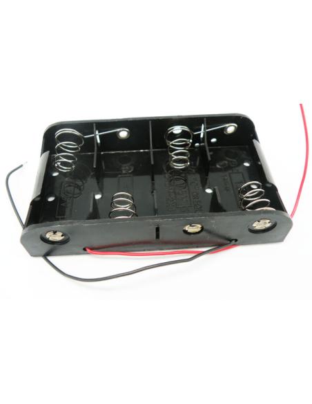 AKKUHALTER 4xR14 "C" FLACH MIT KABEL