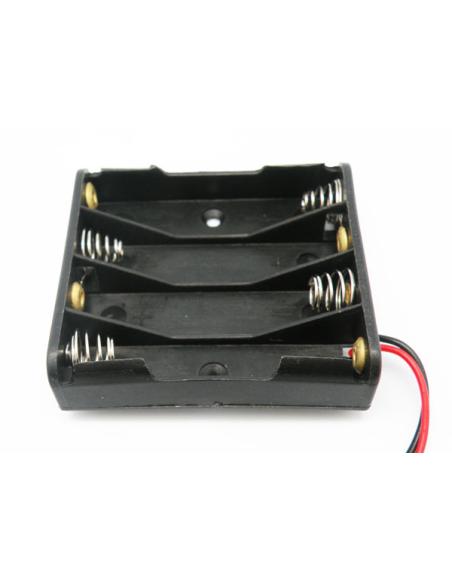 4xR3 "AAA" FLACHER BATTERIEHALTER MIT KABEL