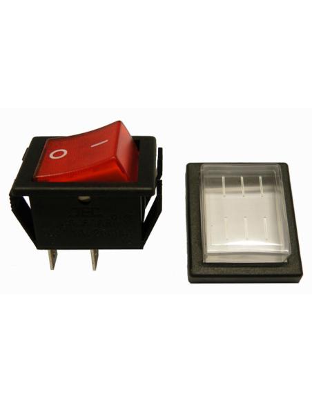 4P (DPST) EIN-AUS-LICHTSCHALTER 250V 6A ROT