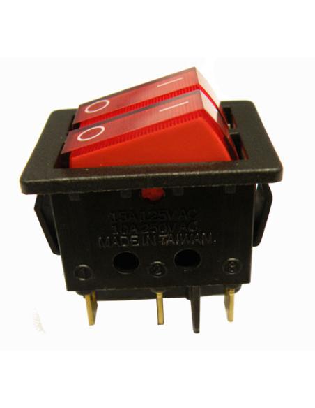 DOUBLE LUMINOUS SWITCH (DPDT) ON-ON 250V 10A