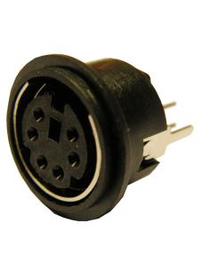 CONECTOR MINIDIN FÊMEA 6P PARA CIRCUITO IMPRESSO