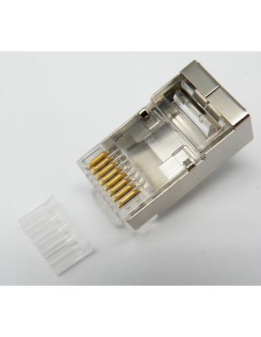 CONECTOR RJ45 CAT.6 BLINDADO + GUIA