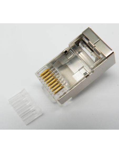 CONECTOR RJ45 CAT.6 BLINDADO + GUIA