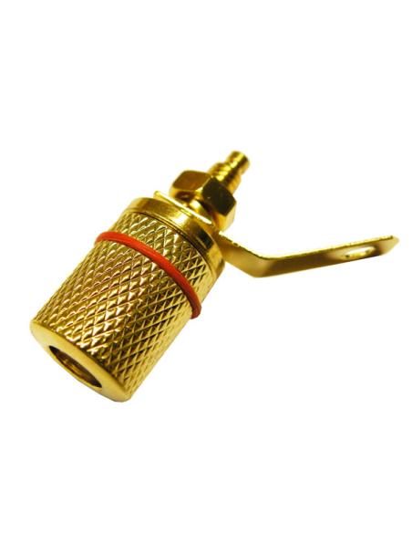 BASE DE CHASSIS BANANA FÊMEA 4mm LINHA VERMELHA DOURADA
