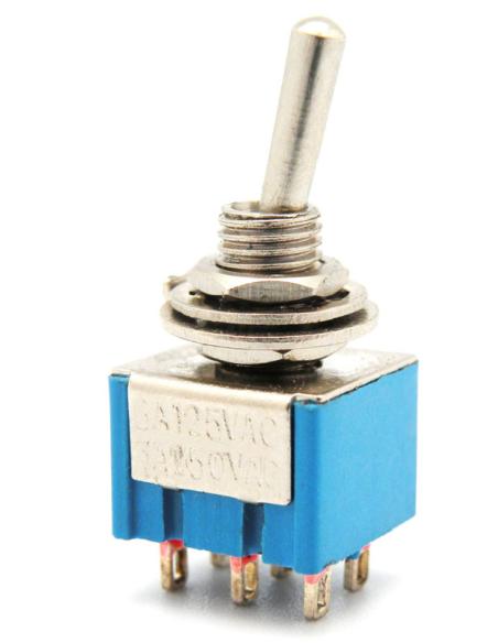 PULSADOR PALANCA MINI 6P ON-OFF-ON 250V 2A