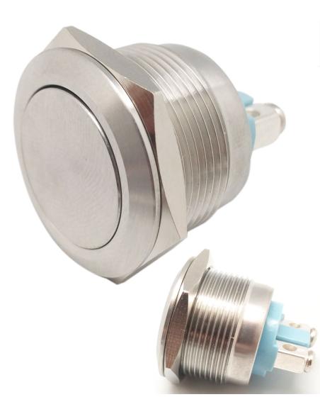 PULSADOR ANTIVANDALICO OFF-(ON) 22mm ACERO 5A/250V