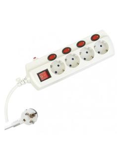 BASE MULTIPLE 4 TOMAS INTERRUPTORES INDEPENDIENTES