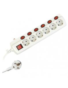 BASE MULTIPLE 6 TOMAS INTERRUPTORES INDEPENDIENTES