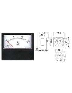 VOLTIMETRO ANALOGICO DE PANEL 0-30 VDC 71x61mm