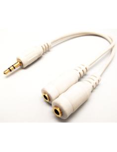 CONEXION JACK 3,5mm STEREO MACHO - 2 x3,5mm HEMBRA