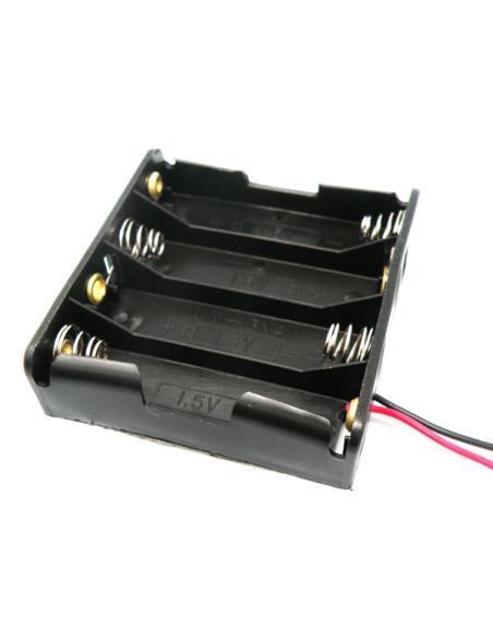 4xR6 "AA" FLACHER BATTERIENHALTER MIT KABEL