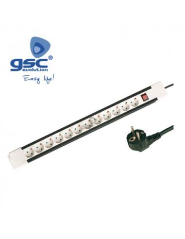 BASE 12 TOMAS CON CABLE 1,5m + INTERRUPTOR