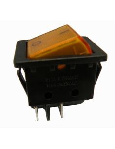 INTERRUPTOR LLUMINÓS (DPST) ON-OFF 250V 10A AMBAR