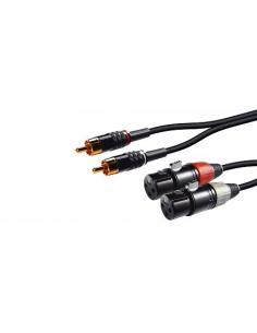 CONEXION 2 x RCA MACHO - 2 x XLR HEMBRA 1m